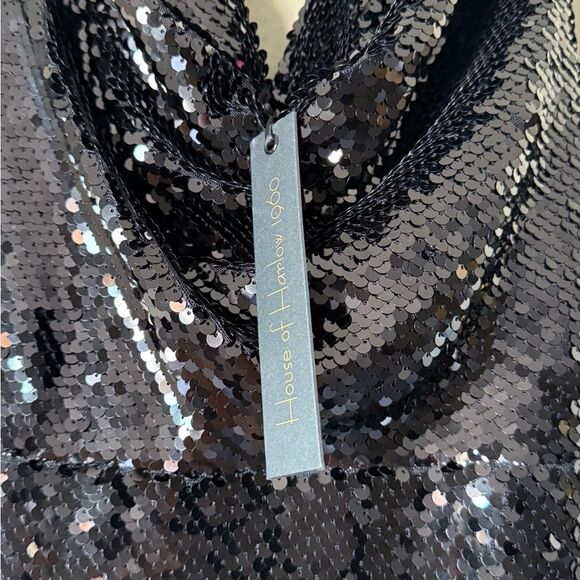 NWT House Of Harlow 1960 Viola Maxi Black Gown Dress Sequin Size XS - Picture 11 of 11